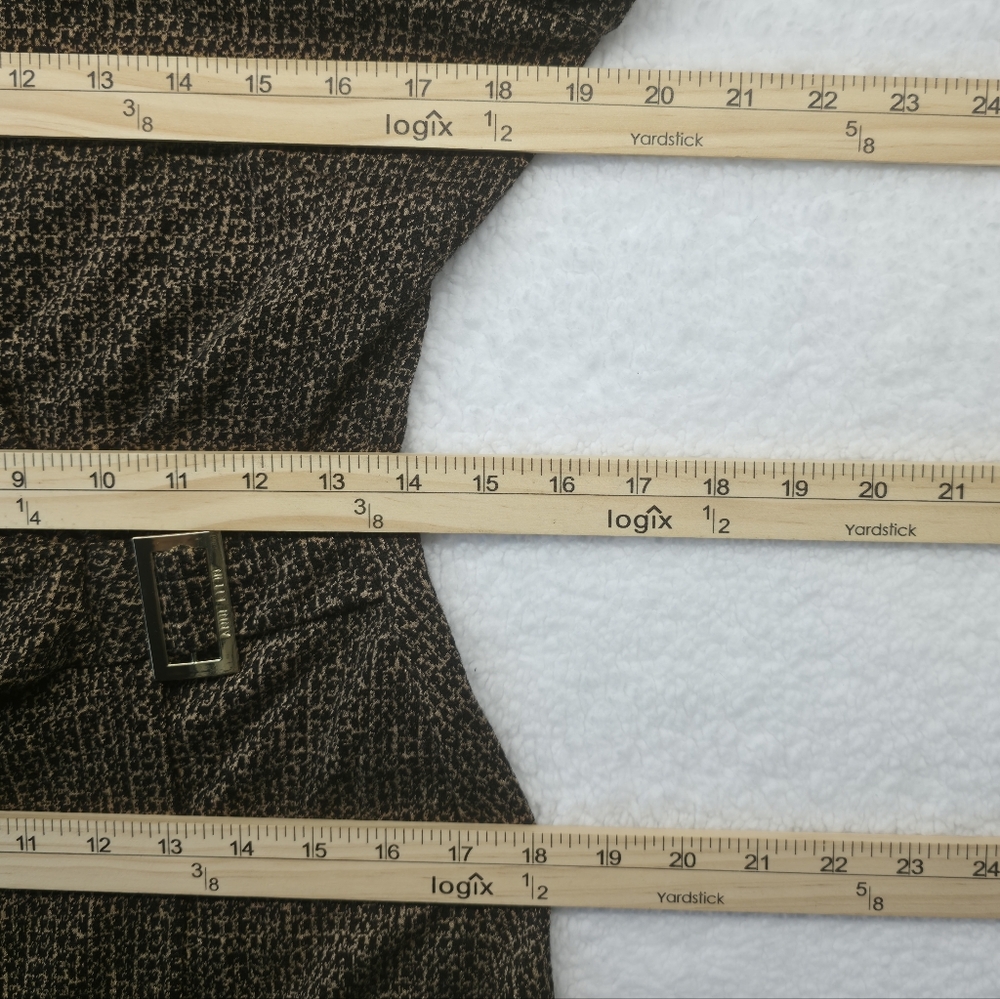 Calvin Klein Faux Wrap Sheath Dress In Brown And Black Size 4 - Picture 6 of 10